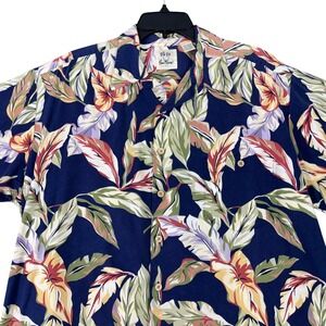 Vintage 90s PAU HANA Palm Hawaii Aloha Shirt Men XL Resort Hawaiian Vacation